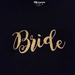 Bride Gold Glitter Bling Valentine Custom T Shirt